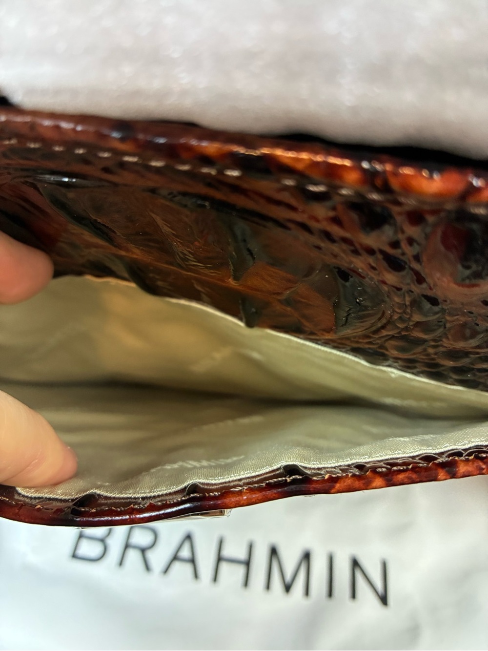 Brahmin Pecan Palawan Hillary Shoulder Bag - NWT Embellished Premier Collection - Picture 8 of 14